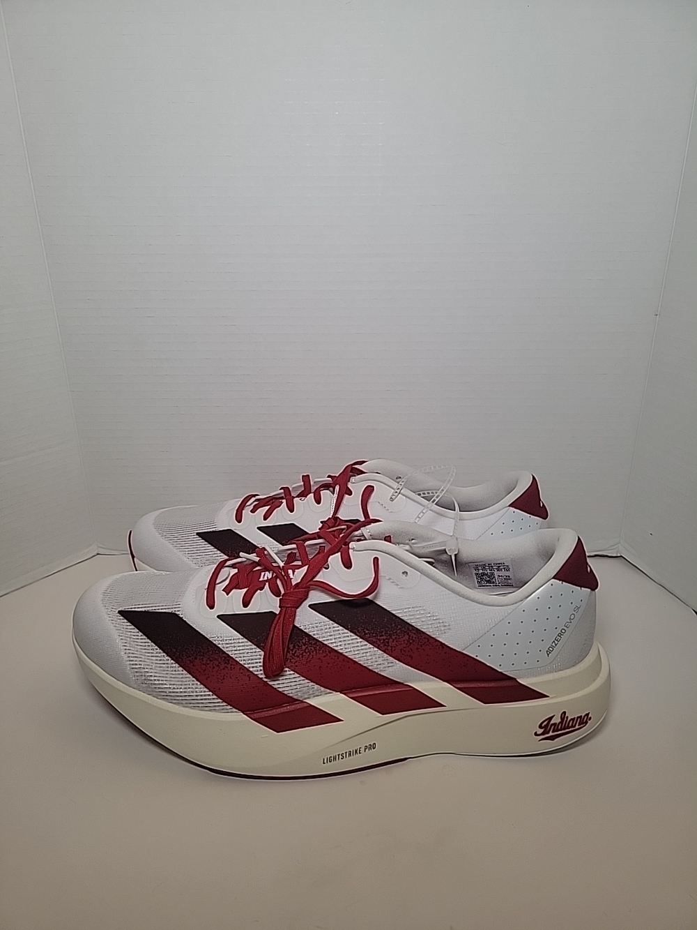 Adidas Adizero Evo SL Indiana Hoosiers White Red Men's Size 12 Running Shoe